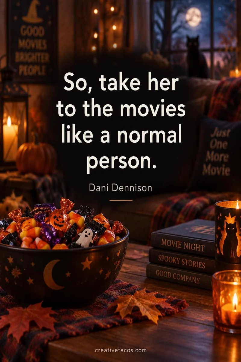Quote card: "So, take her to the movies like a normal person." – Dani Dennison