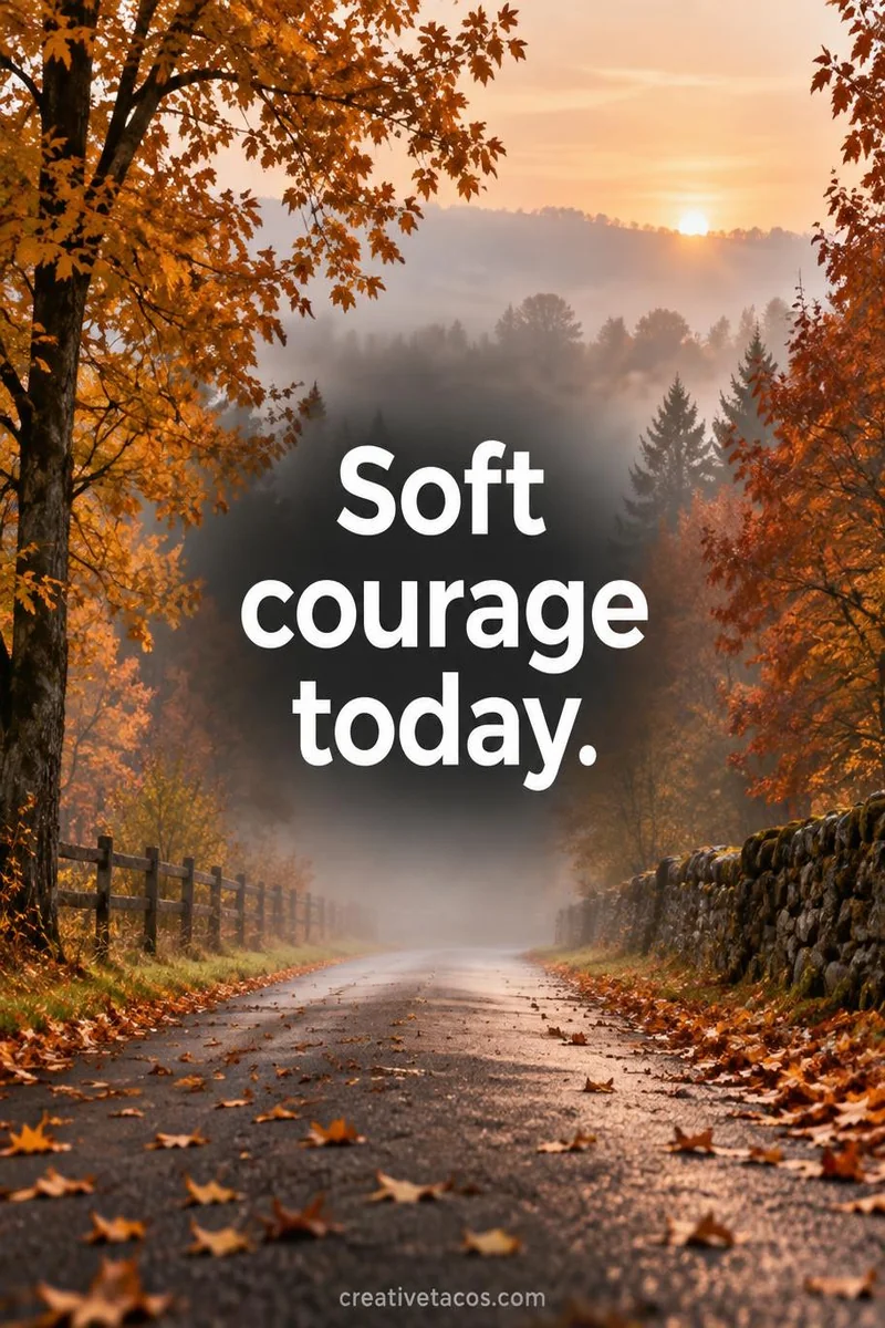 Quote card: Soft courage today.