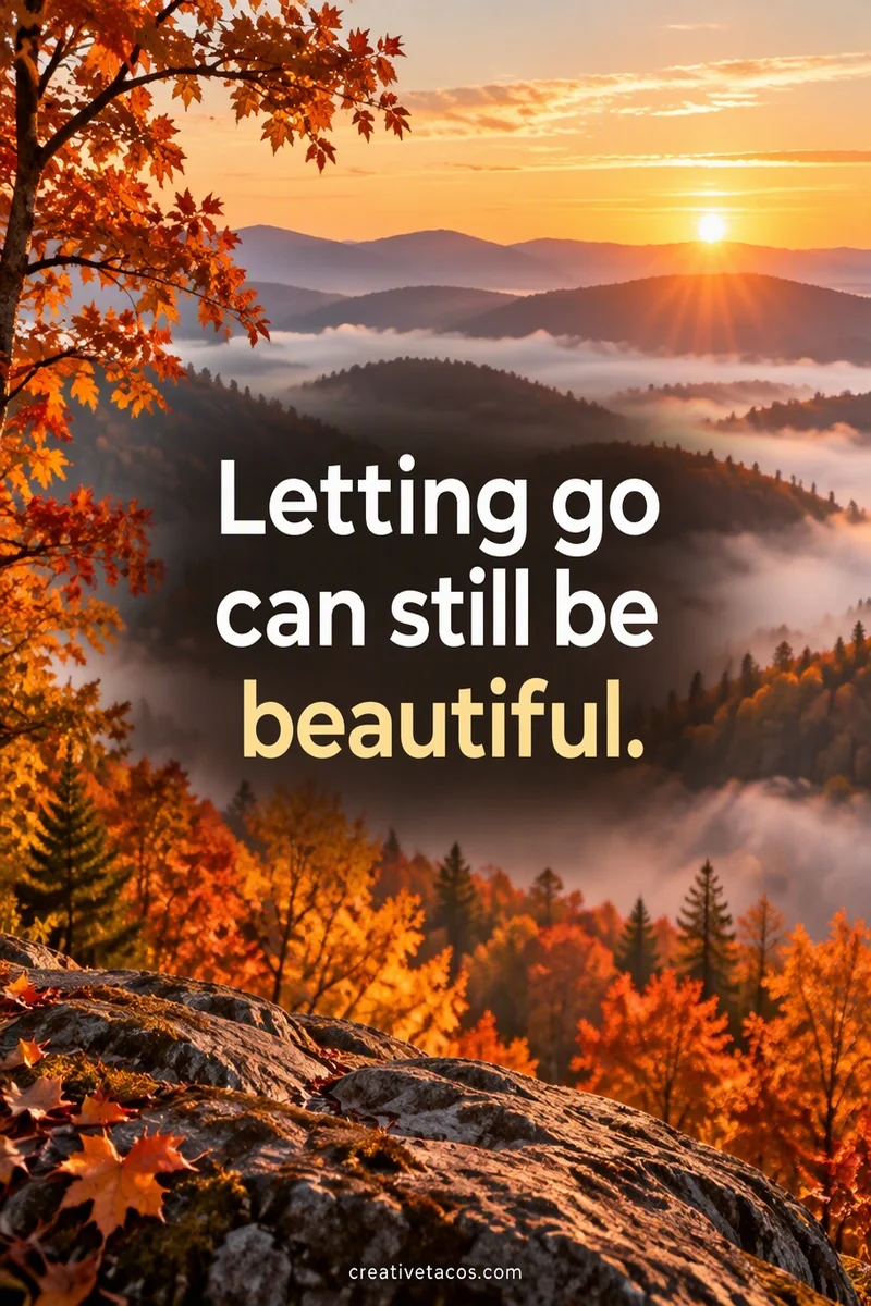 Quote card: Letting go can still be beautiful.