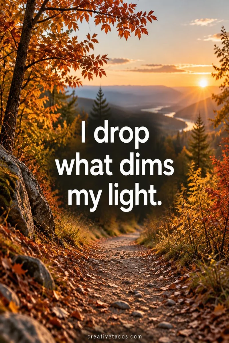 Quote card: I drop what dims my light.