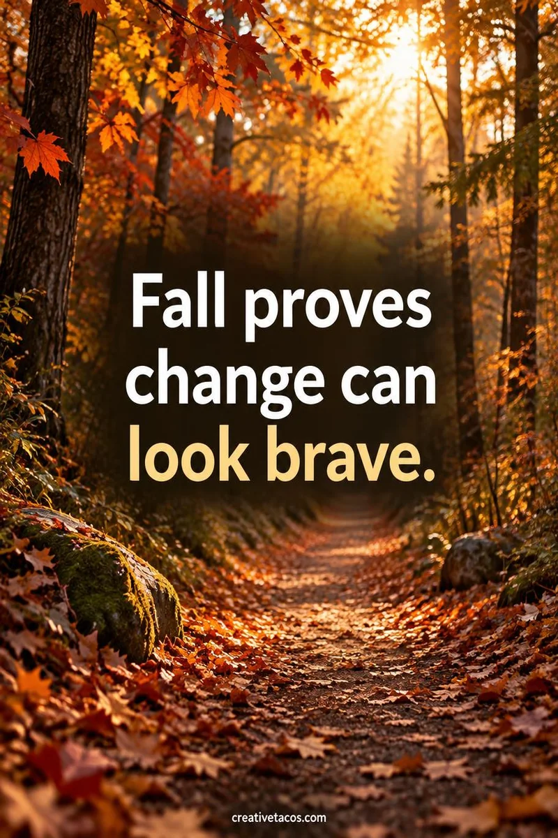 Quote card: Fall proves change can look brave.