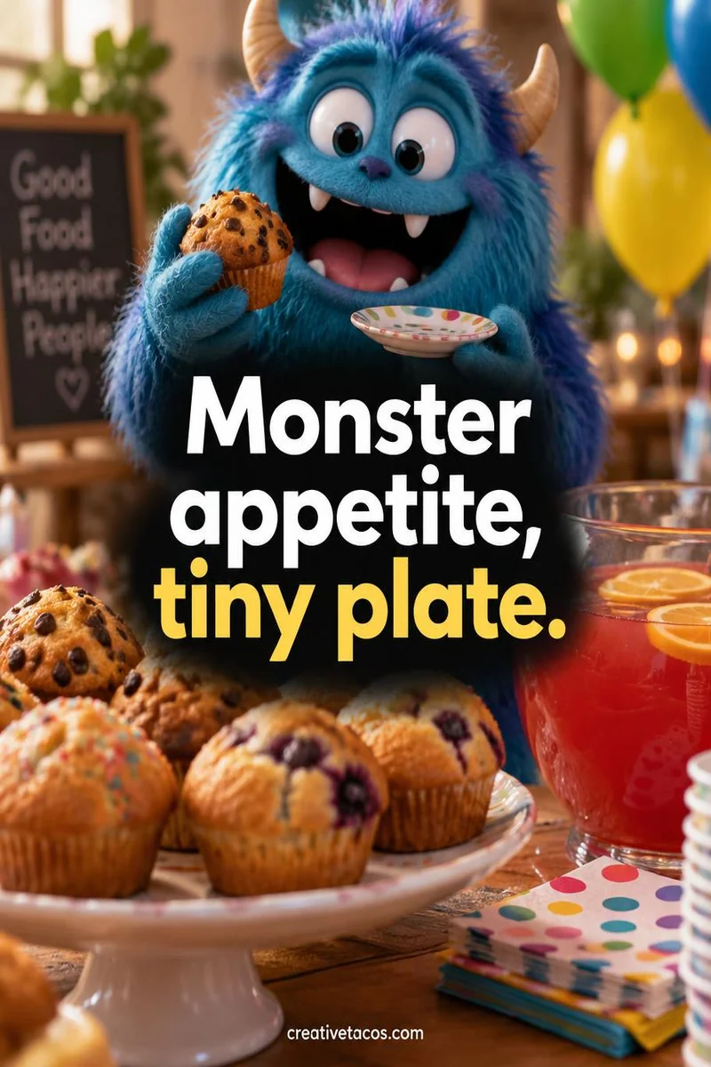 Quote card: Monster appetite, tiny plate.