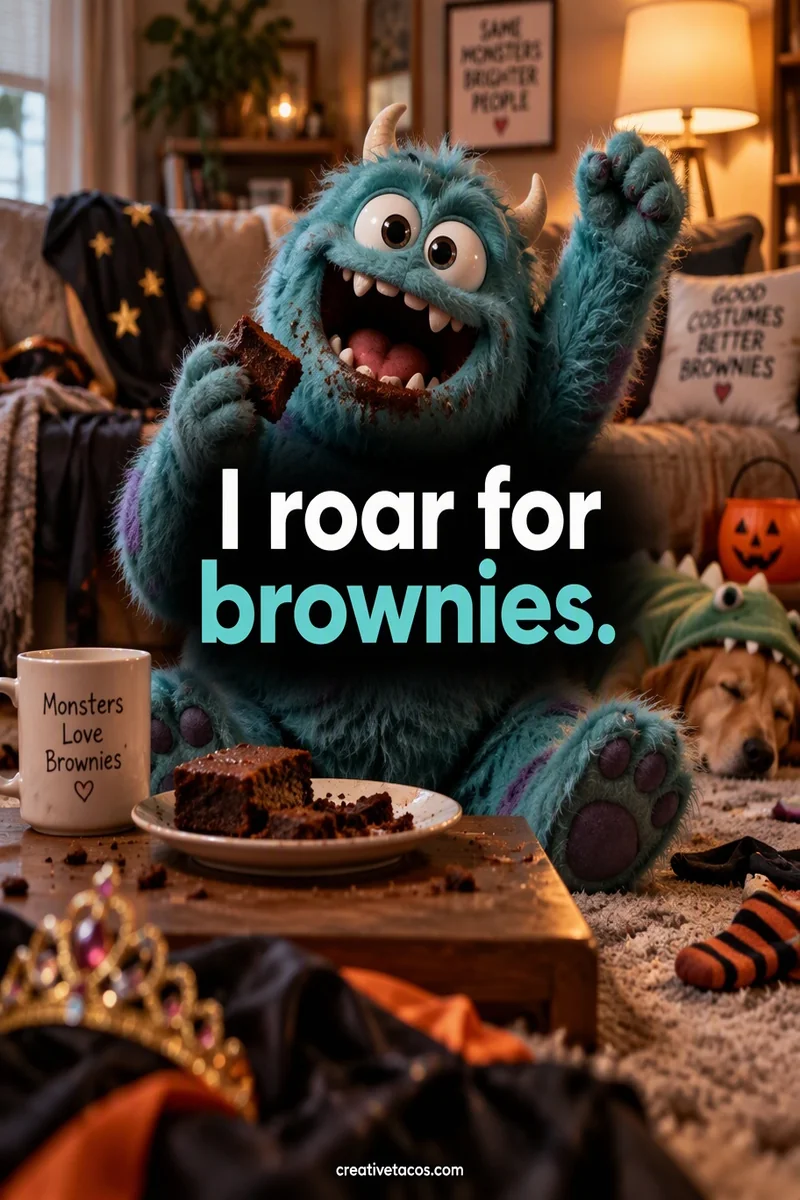Quote card: I roar for brownies.