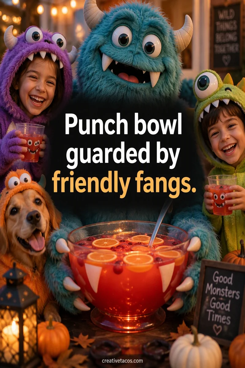 Quote card: Punch bowl guarded by friendly fangs.