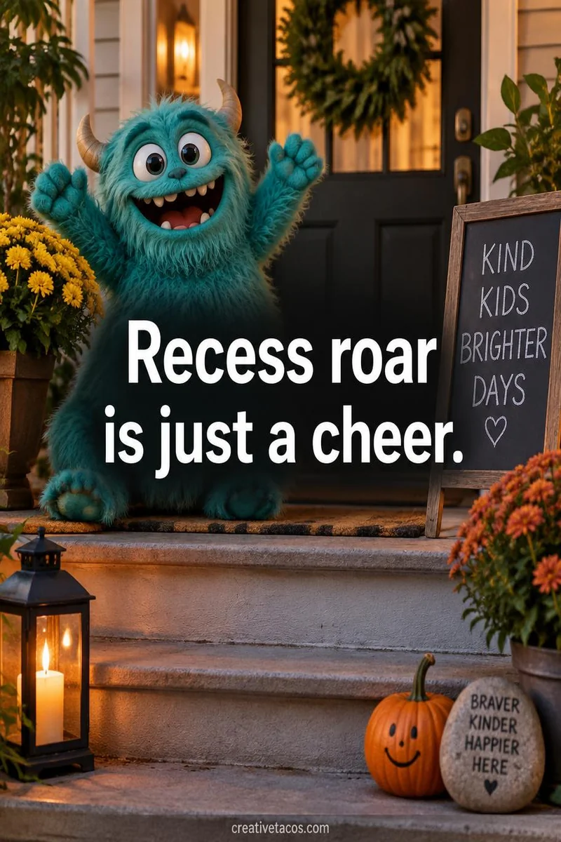 Quote card: Recess roar is just a cheer.