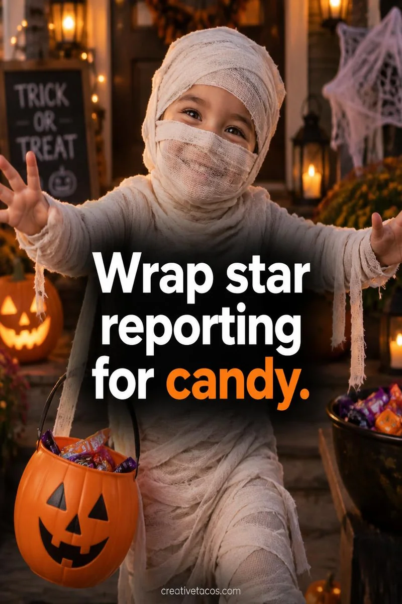 Quote card: Wrap star reporting for candy.