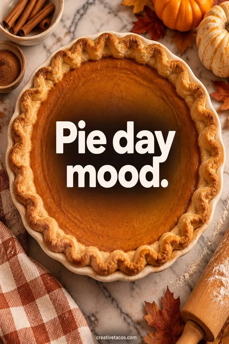 Quote card: Pie day mood.