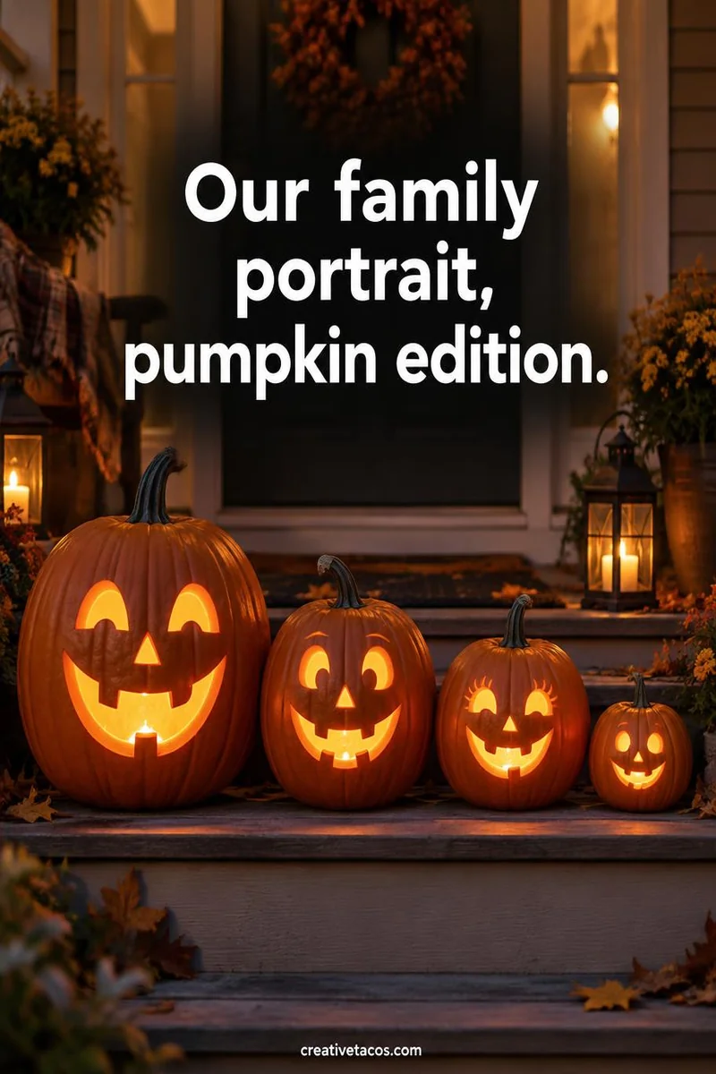 Quote card: Our family portrait, pumpkin edition.