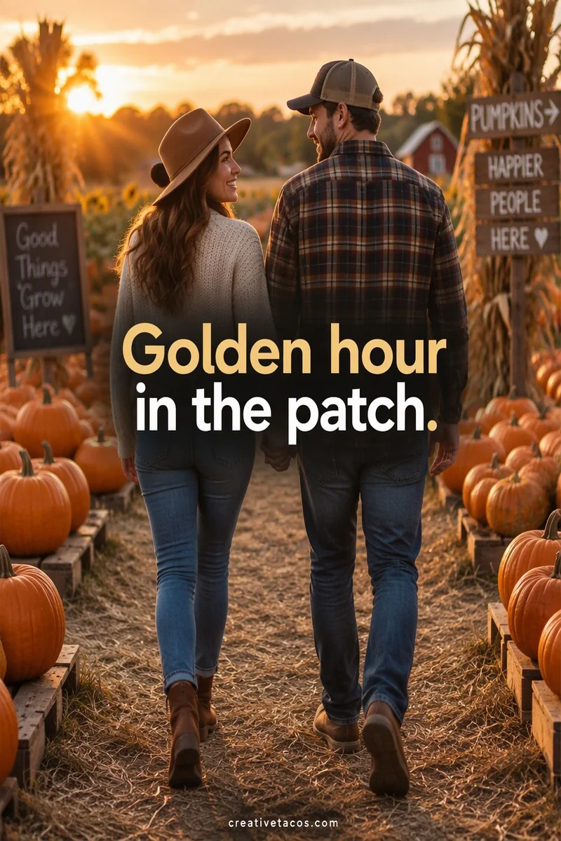 Quote card: Golden hour in the patch.