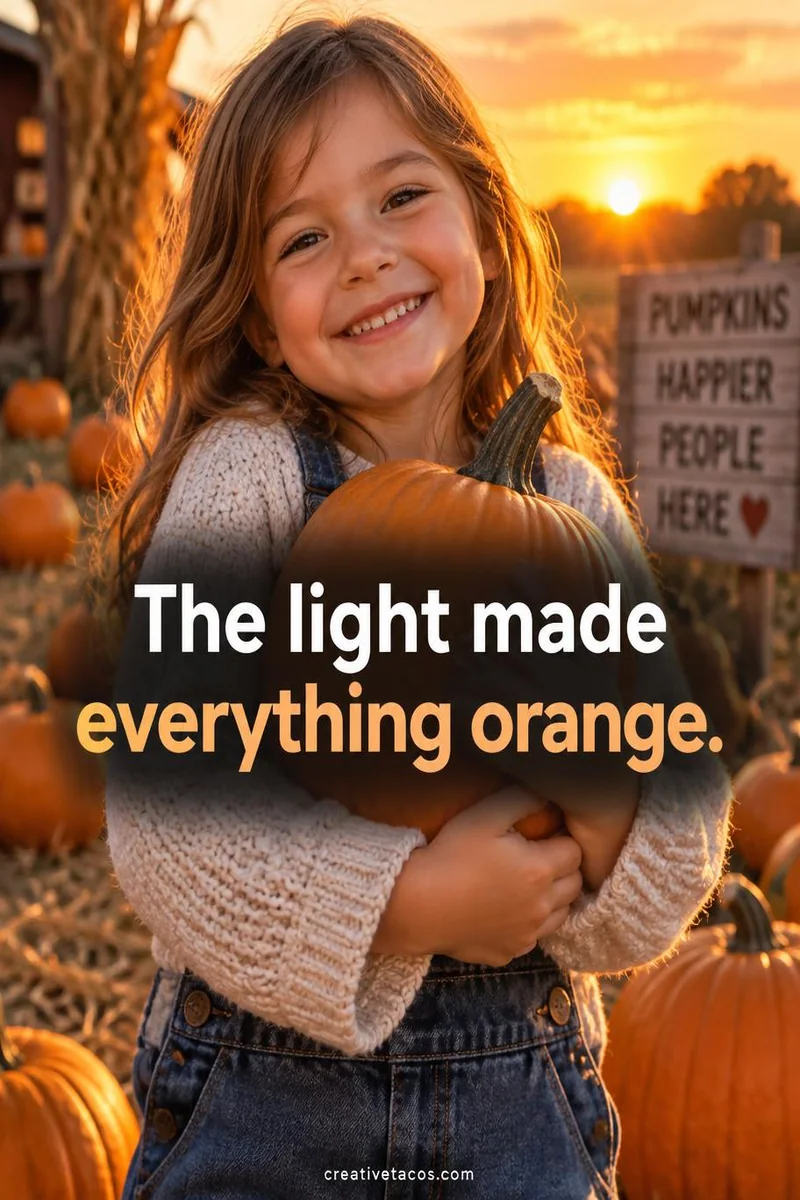 Quote card: The light made everything orange.