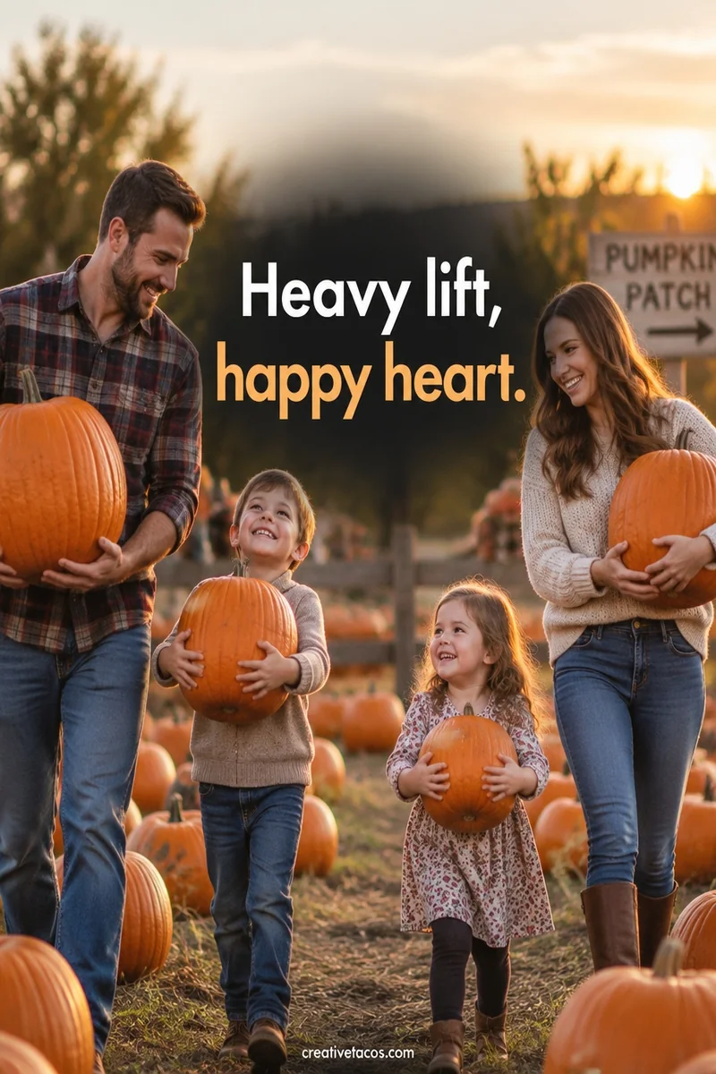 Quote card: Heavy lift, happy heart.