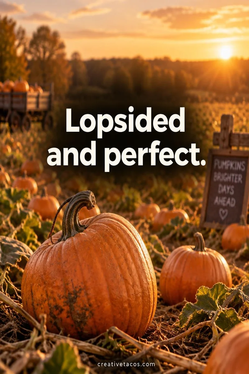 Quote card: Lopsided and perfect.