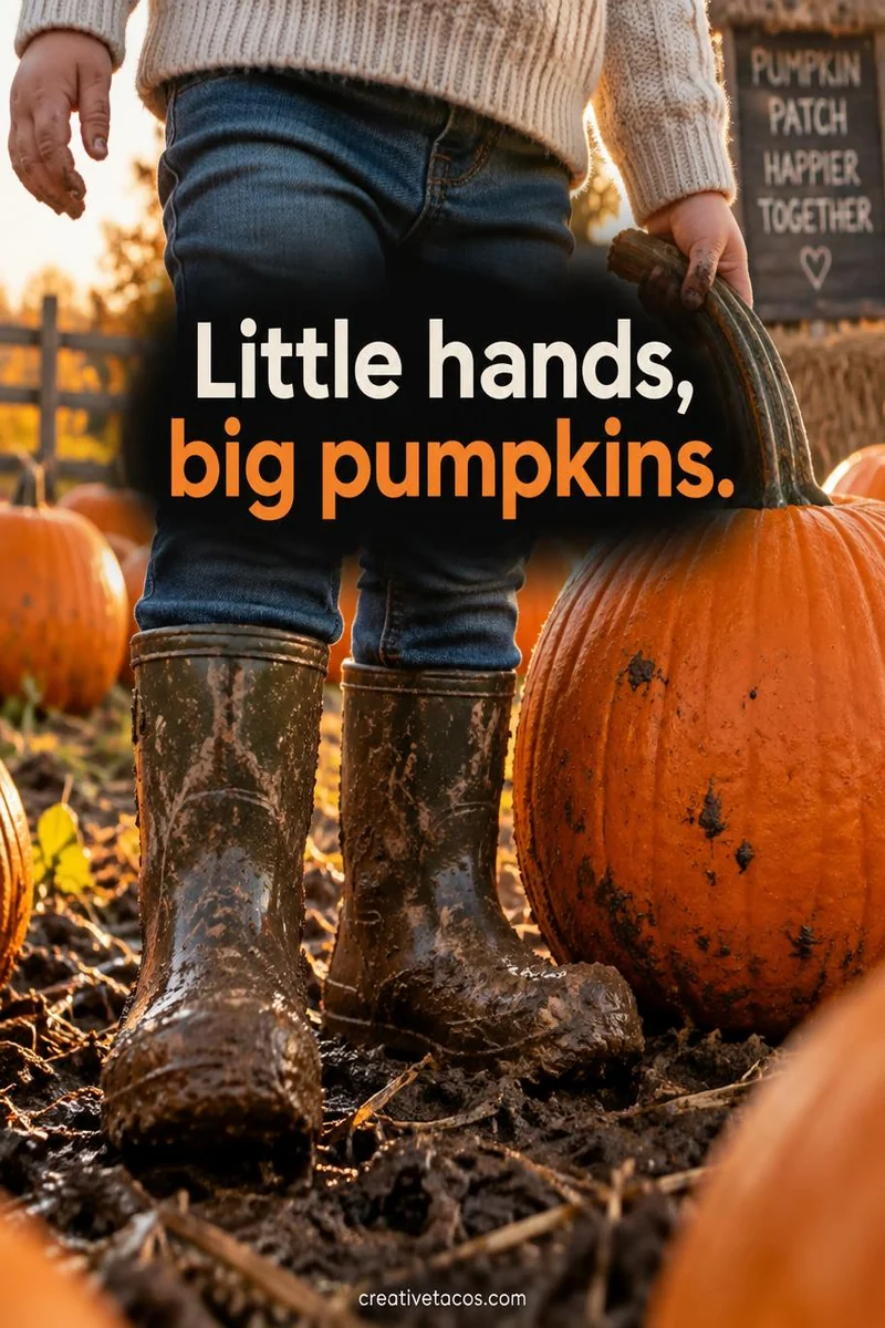 Quote card: Little hands, big pumpkins.