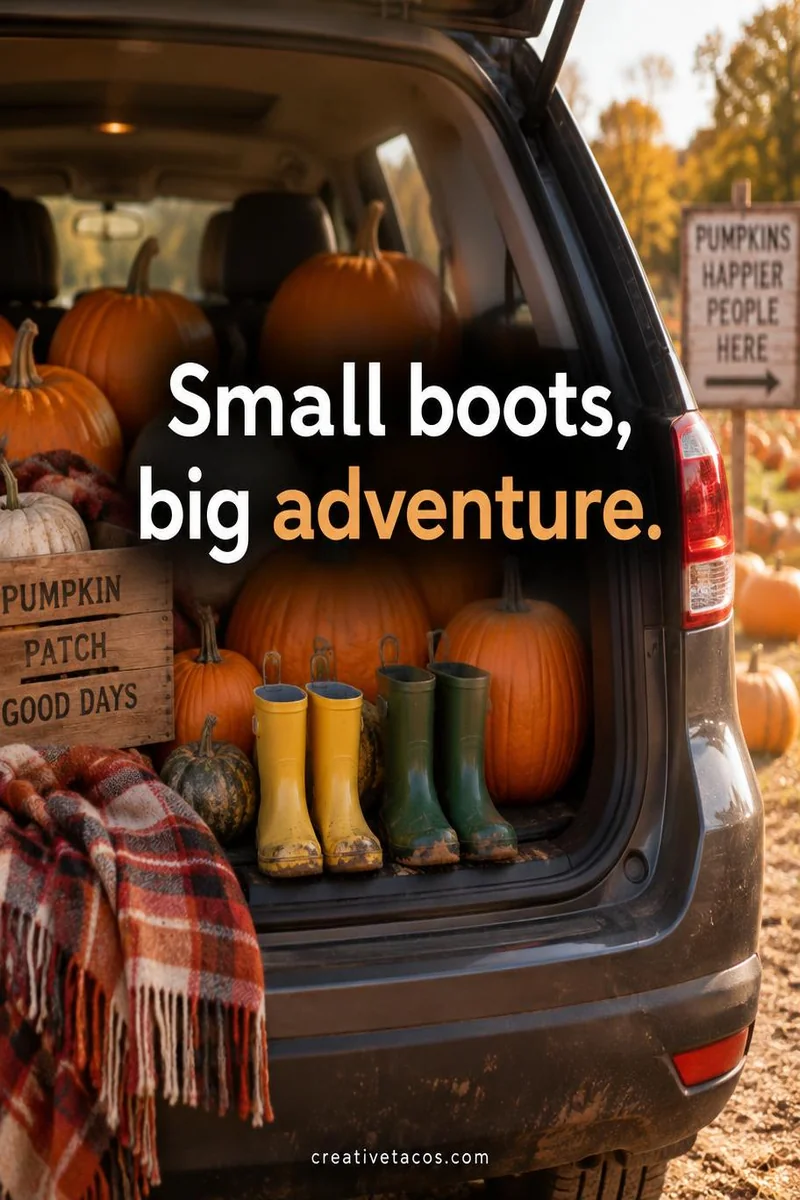 Quote card: Small boots, big adventure.