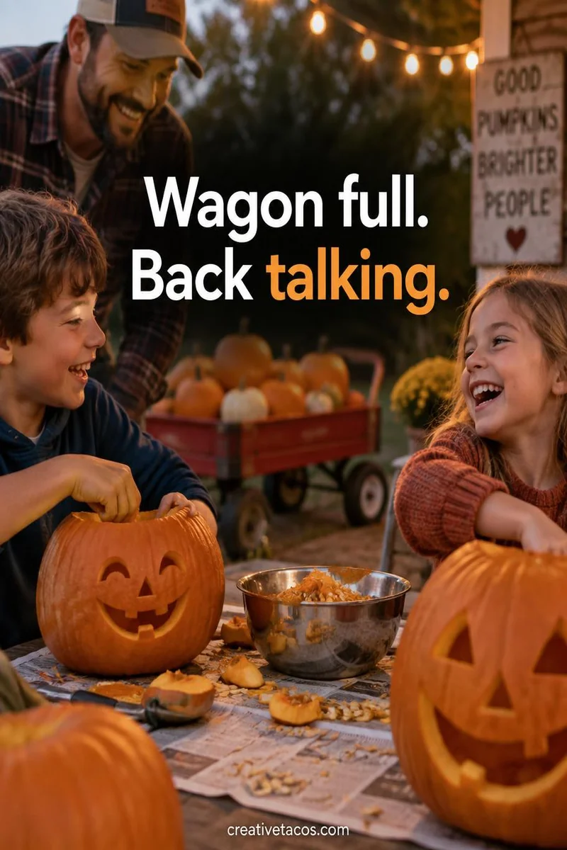 Quote card: Wagon full. Back talking.