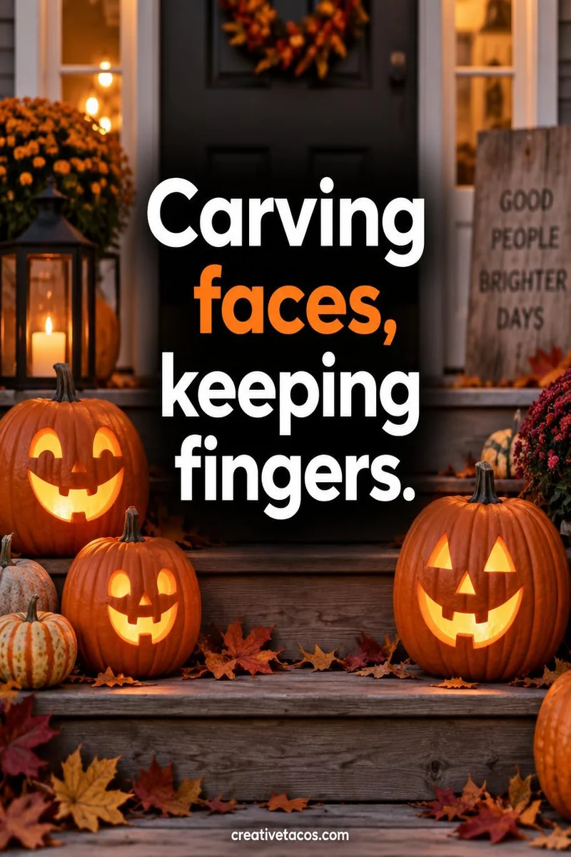 Quote card: Carving faces, keeping fingers.