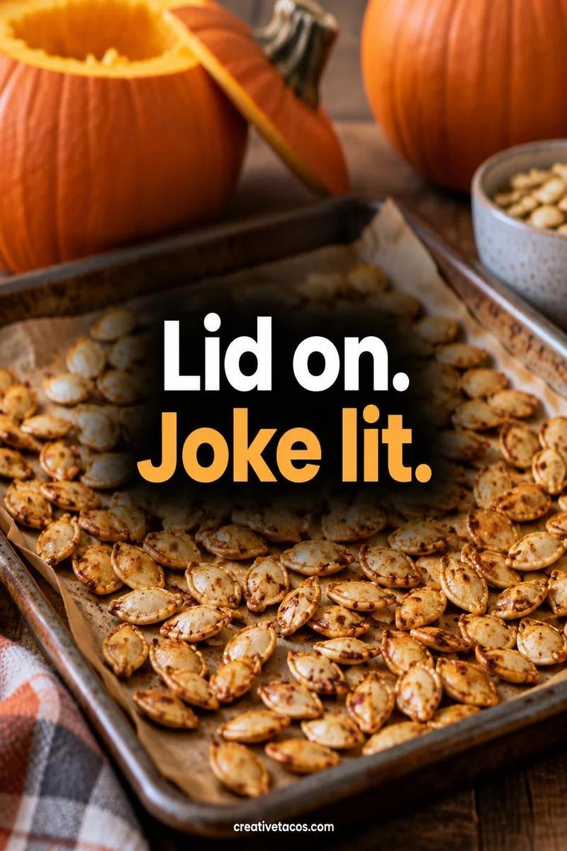 Quote card: Lid on. Joke lit.