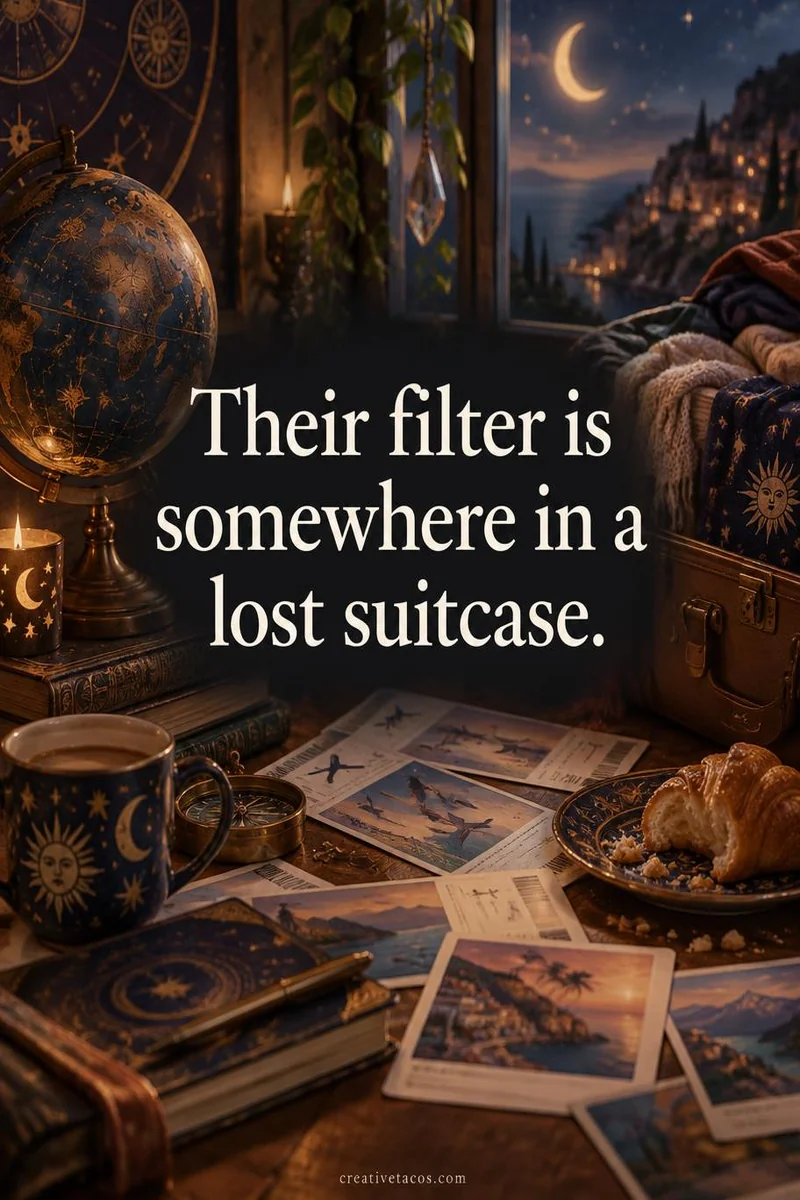 Quote card: Their filter is somewhere in a lost suitcase.
