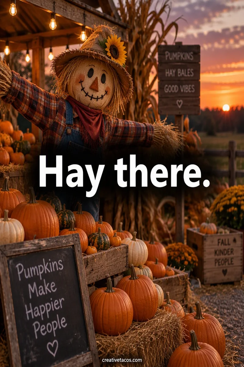 Quote card: Hay there.