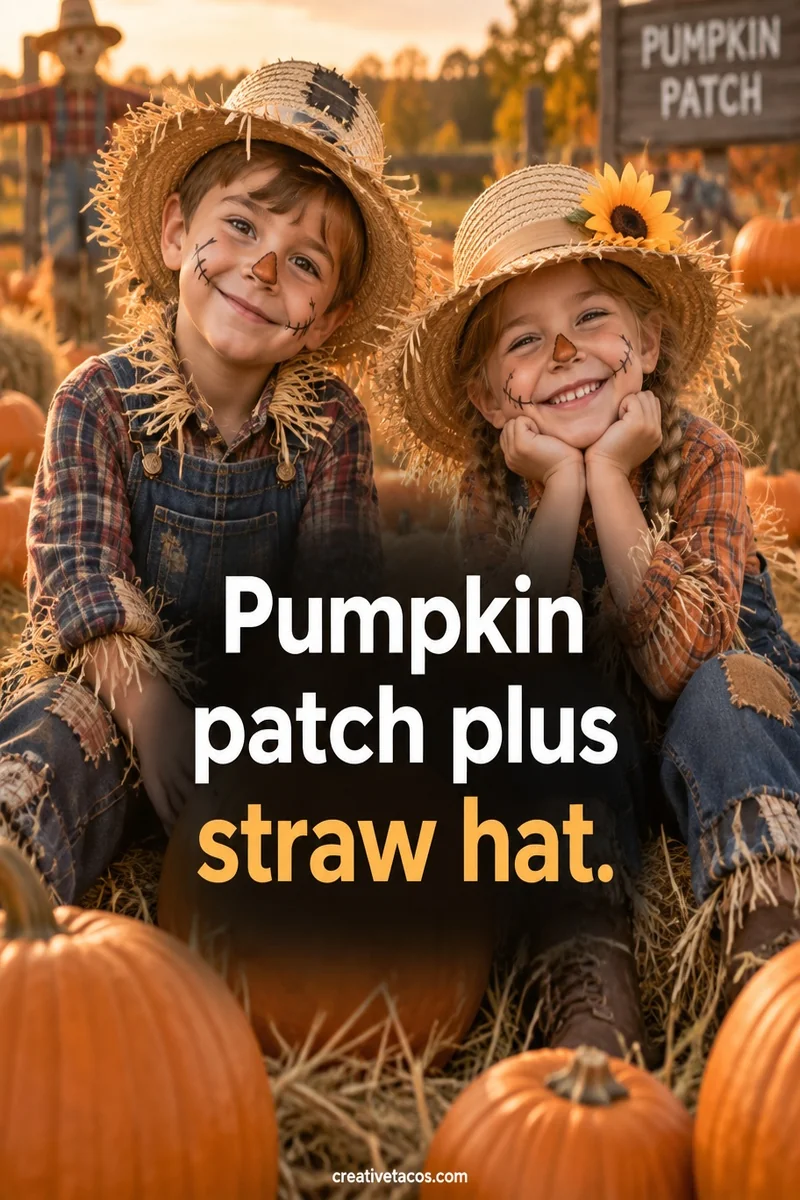 Quote card: Pumpkin patch plus straw hat.