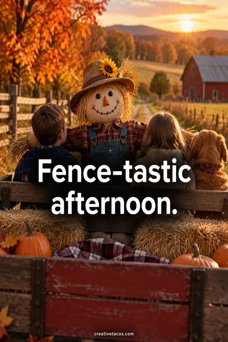 Quote card: Fence-tastic afternoon.