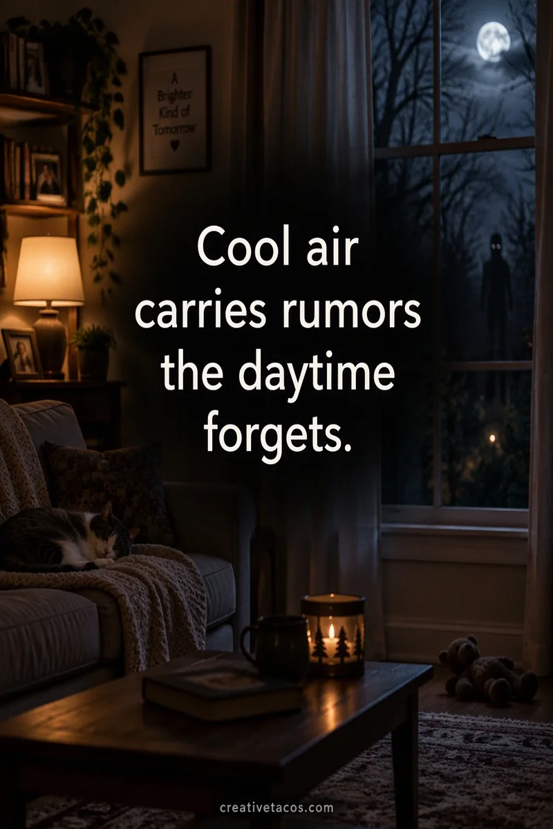 Quote card: Cool air carries rumors the daytime forgets.