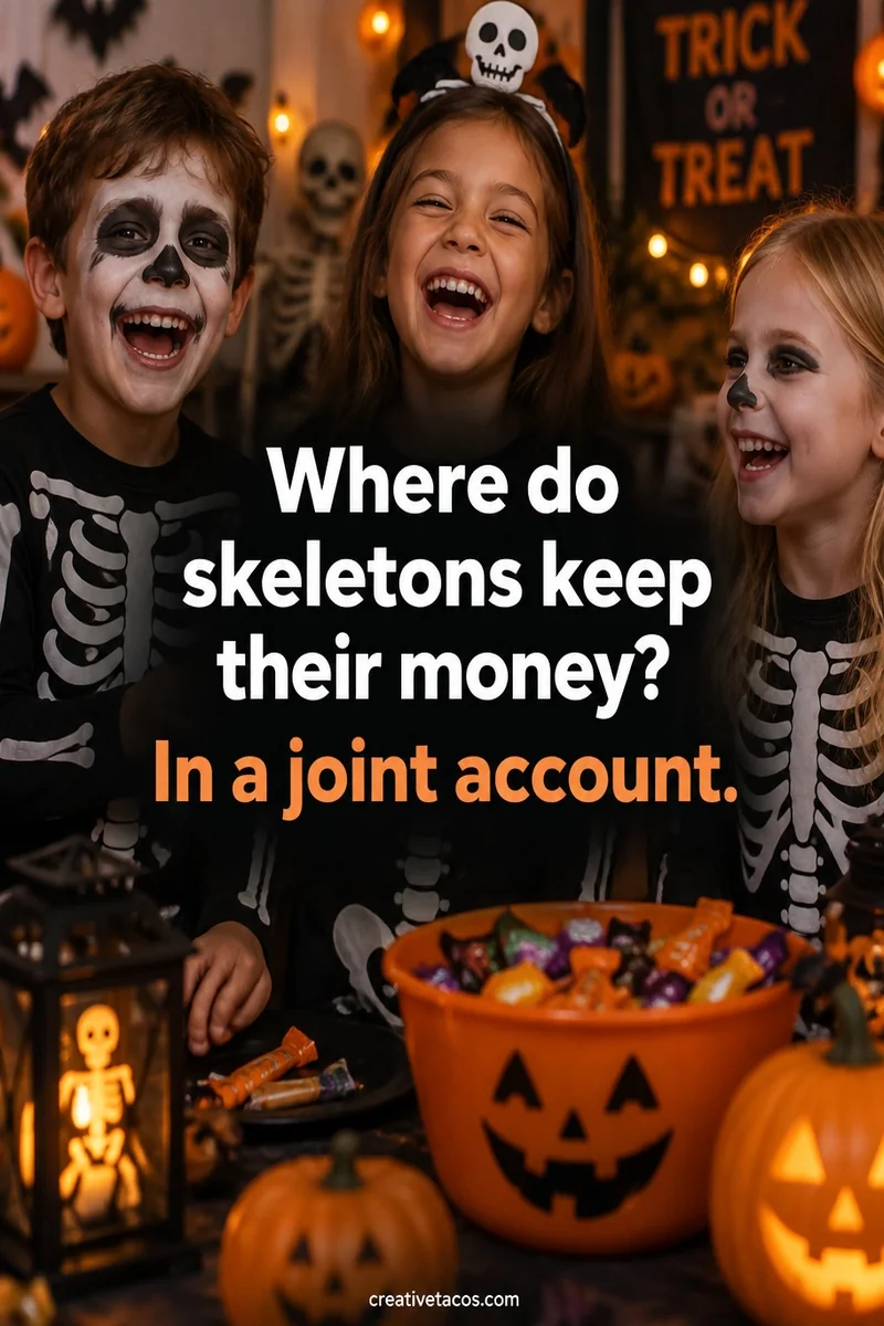 Quote card: Where do skeletons keep their money? In a joint account.