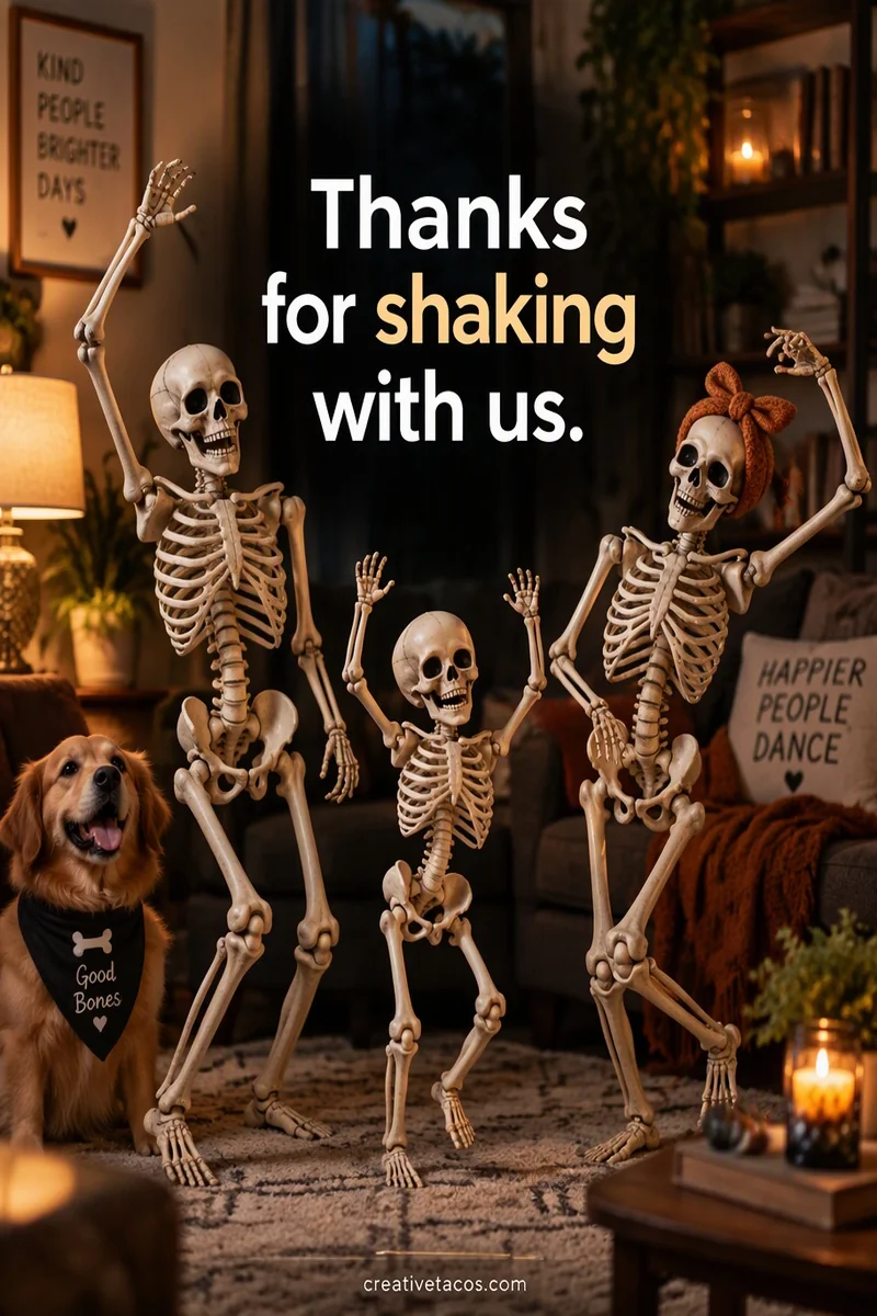 Quote card: Thanks for shaking with us.