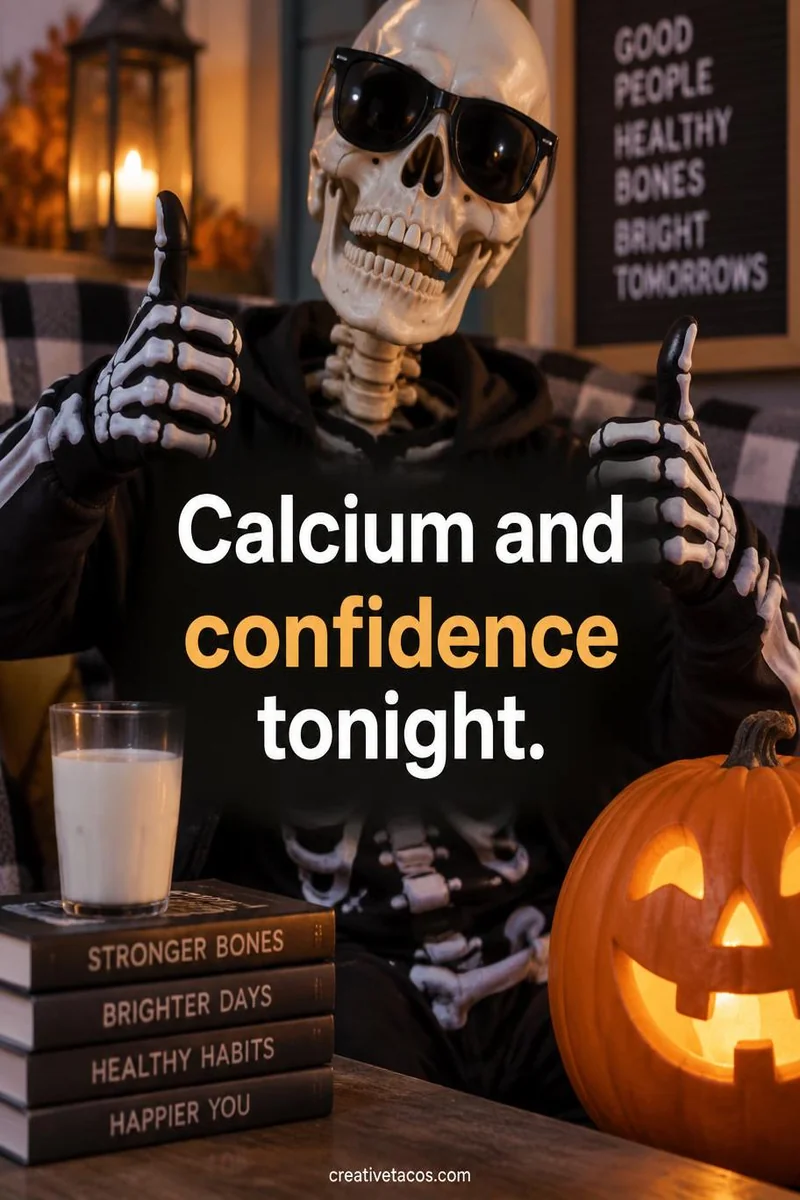 Quote card: Calcium and confidence tonight.