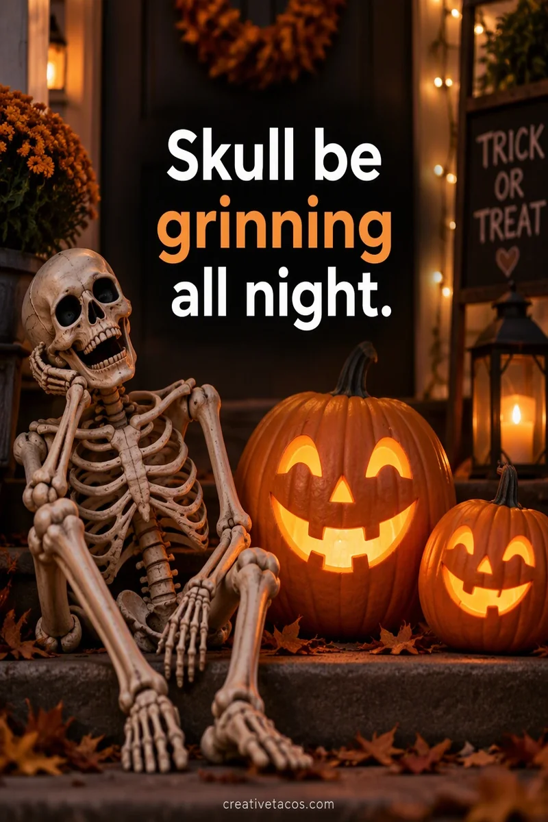 Quote card: Skull be grinning all night.