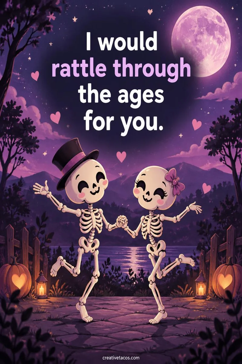 Quote card: I would rattle through the ages for you.