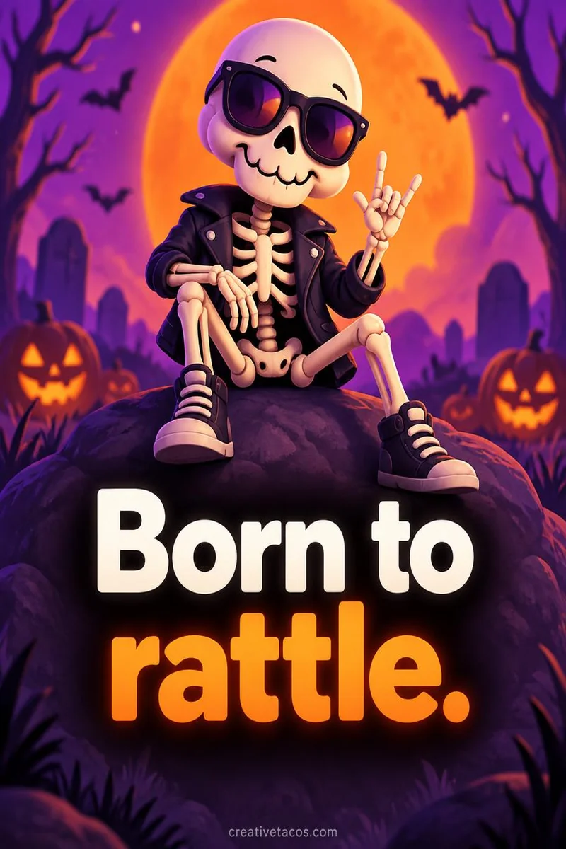 Quote card: Born to rattle.