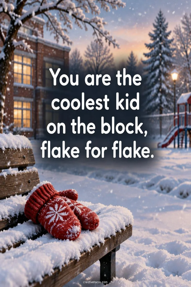 Quote card: You are the coolest kid on the block, flake for flake.