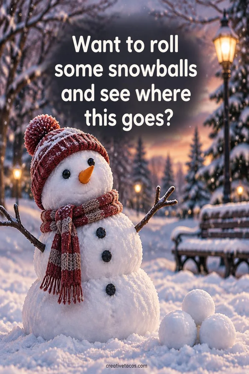 Quote card: Want to roll some snowballs and see where this goes?