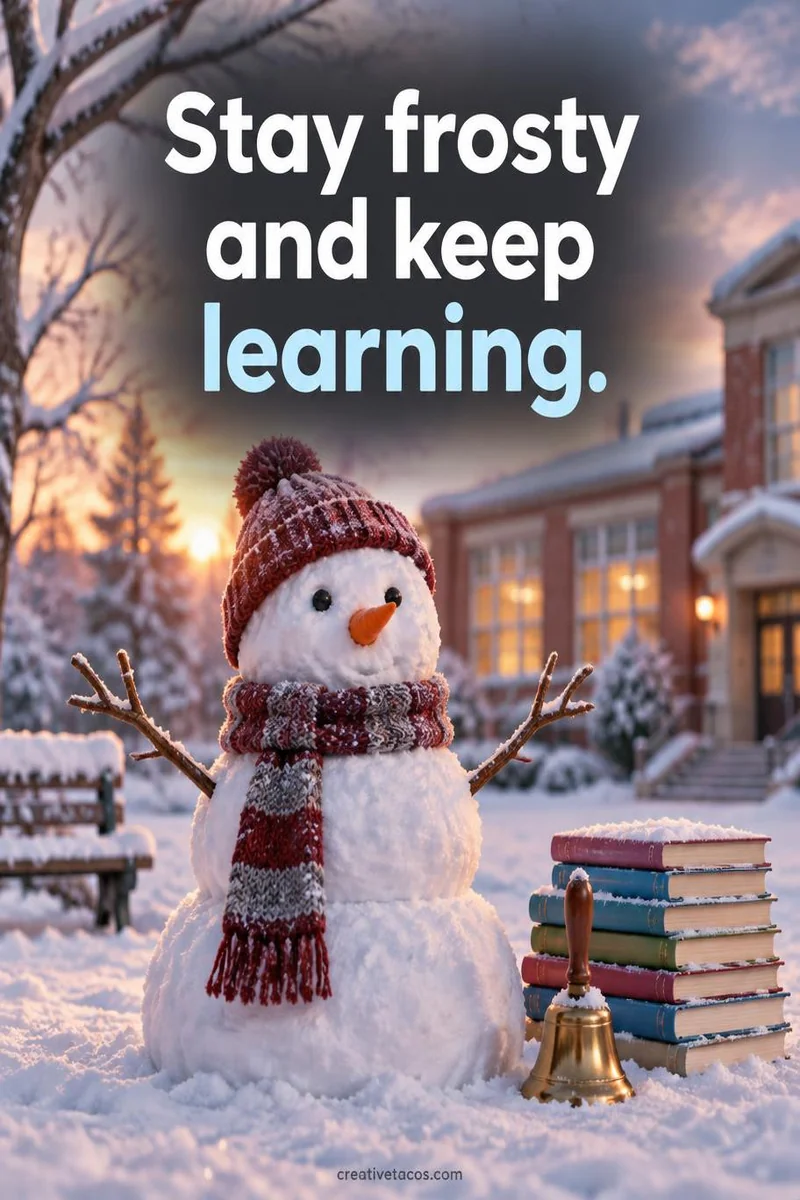 Quote card: Stay frosty and keep learning.