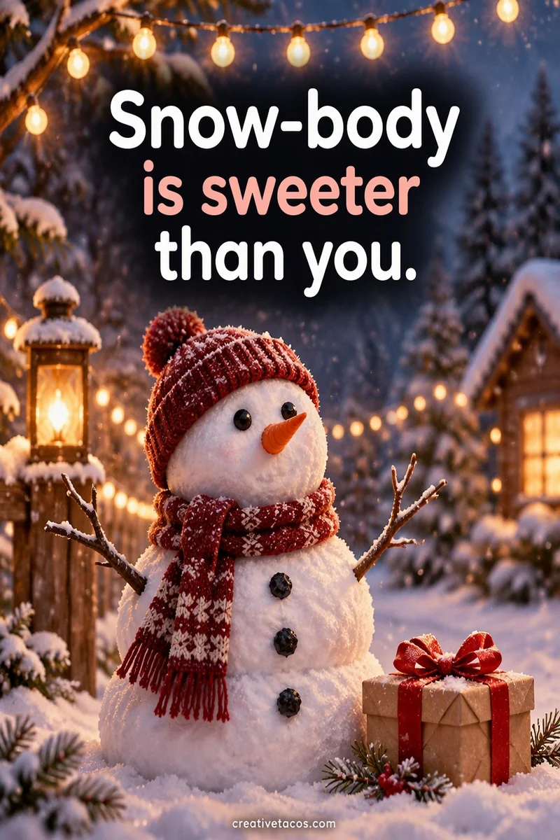 Quote card: Snow-body is sweeter than you.