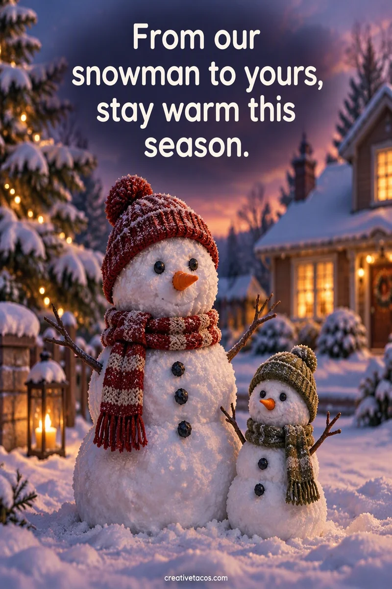 Quote card: From our snowman to yours, stay warm this season.