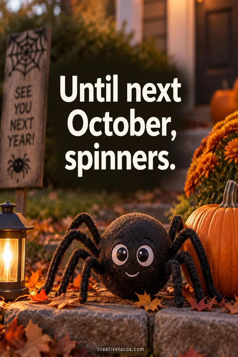 Quote card: Until next October, spinners.