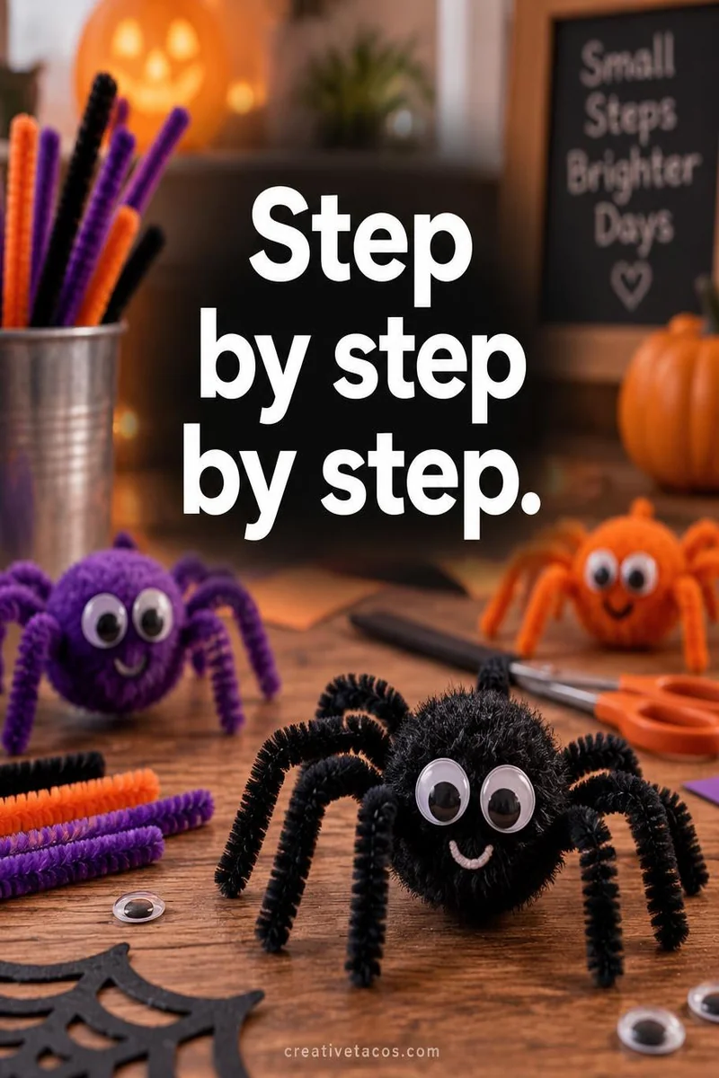 Quote card: Step by step by step.
