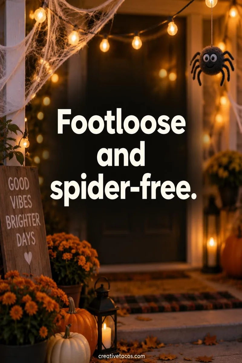 Quote card: Footloose and spider-free.