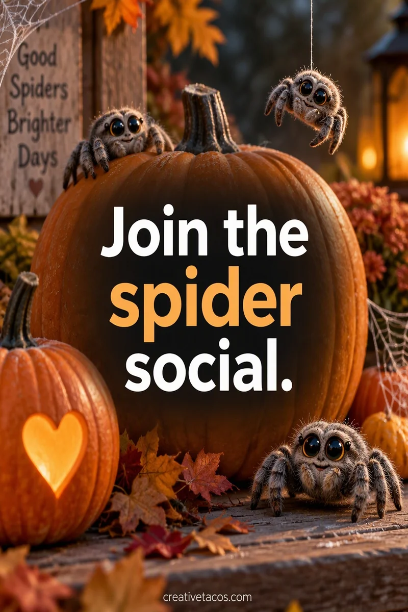 Quote card: Join the spider social.