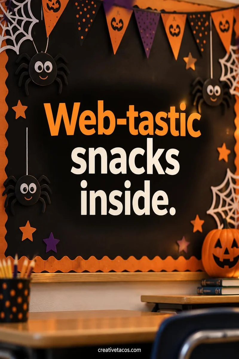 Quote card: Web-tastic snacks inside.
