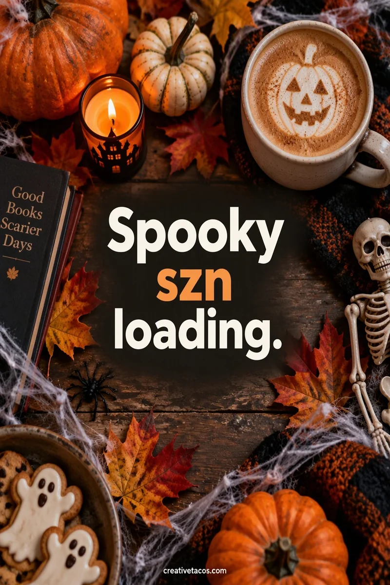 Quote card: Spooky szn loading.