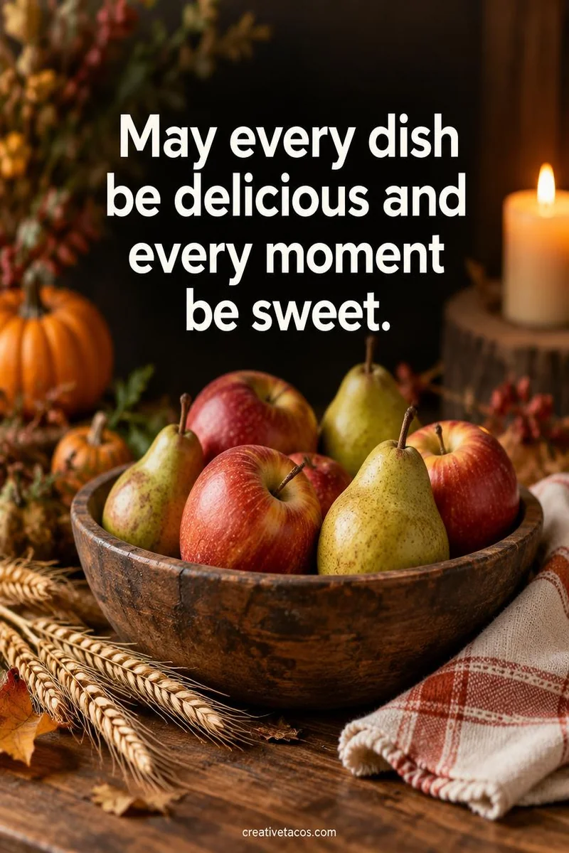Quote card: May every dish be delicious and every moment be sweet.