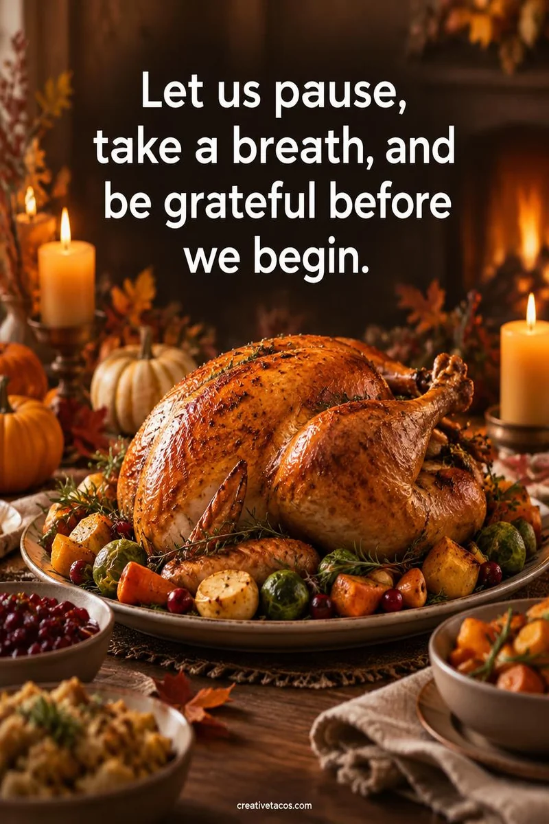 Quote card: Let us pause, take a breath, and be grateful before we begin.