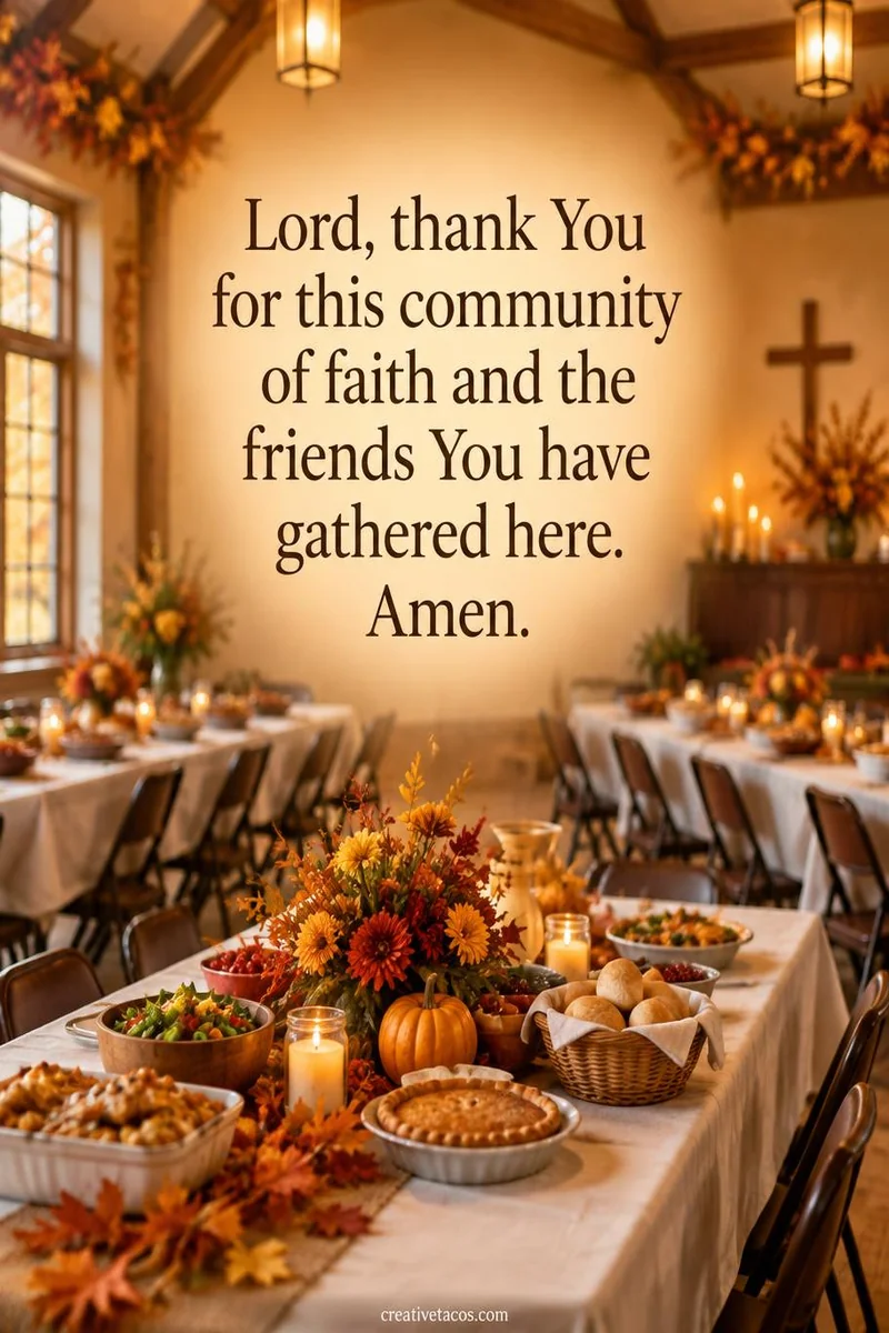 Quote card: Lord, thank You for this community of faith and the friends You have gathered here. Amen.