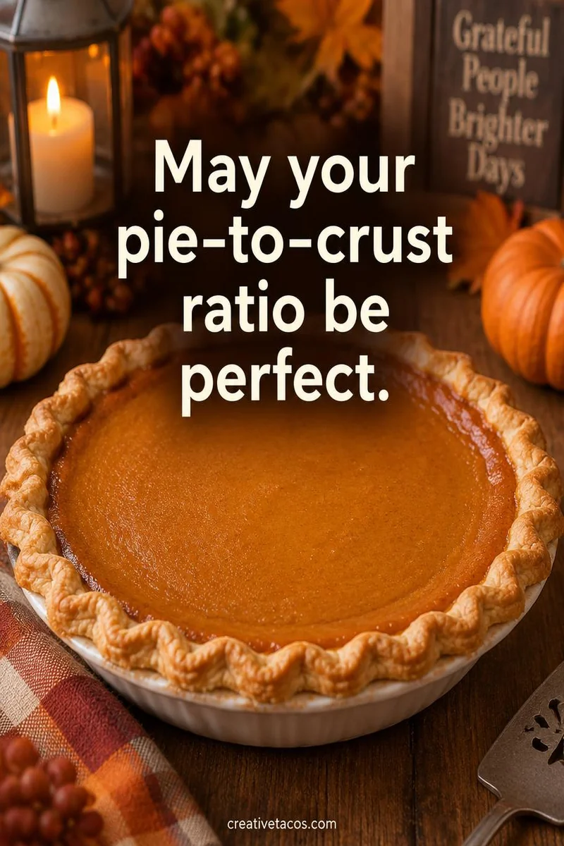 Quote card: May your pie-to-crust ratio be perfect.