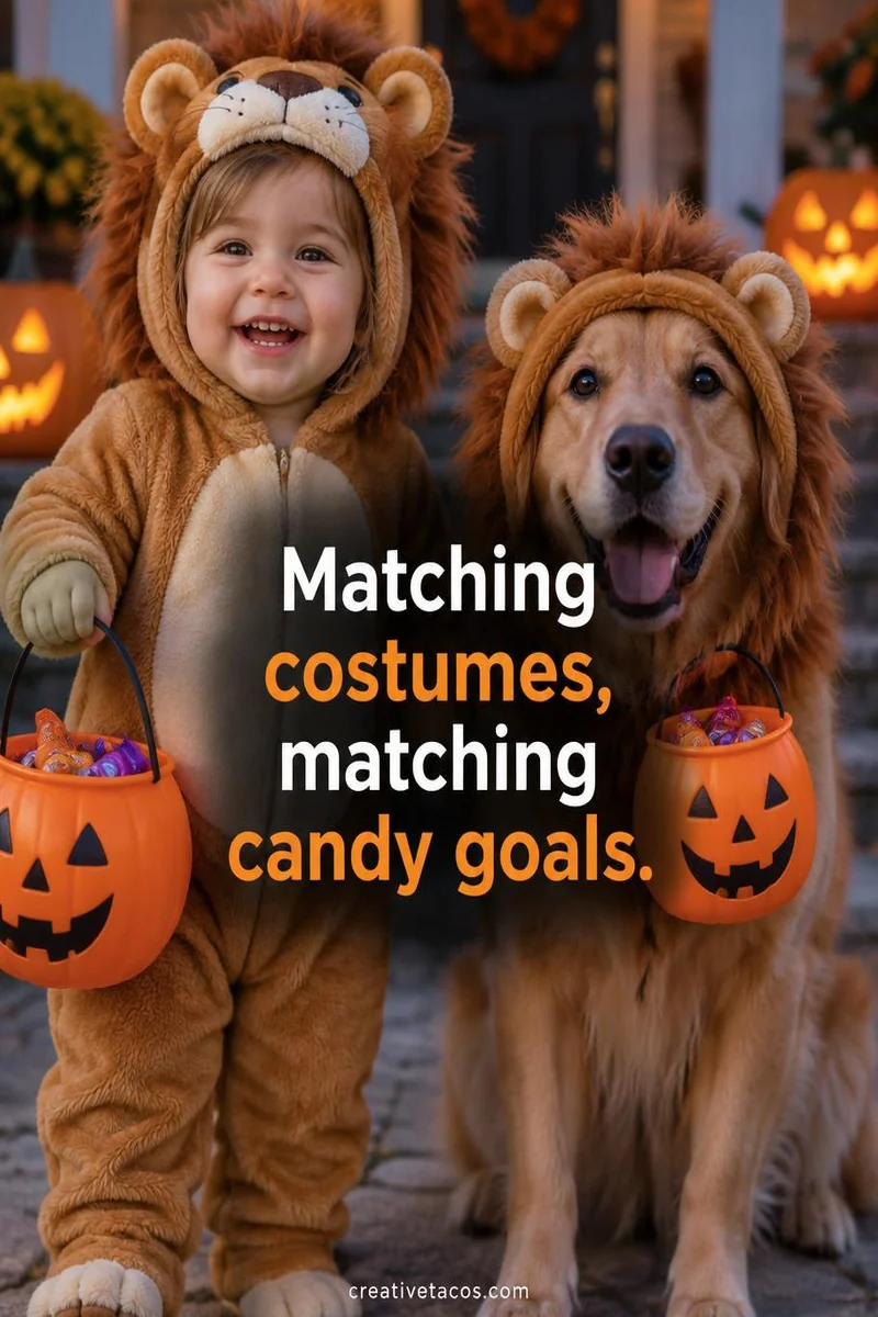 Quote card: Matching costumes, matching candy goals.