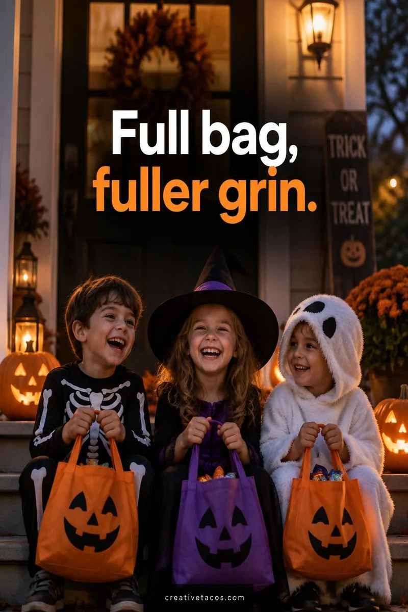 Quote card: Full bag, fuller grin.