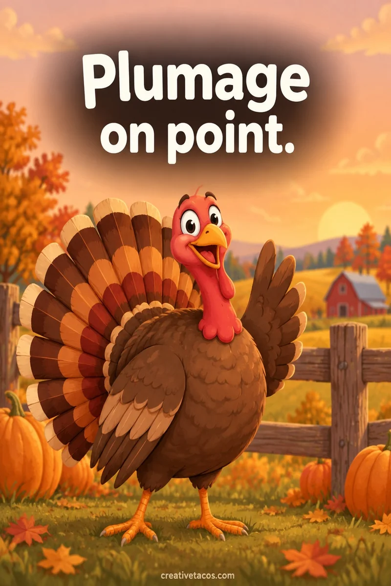 Quote card: Plumage on point.